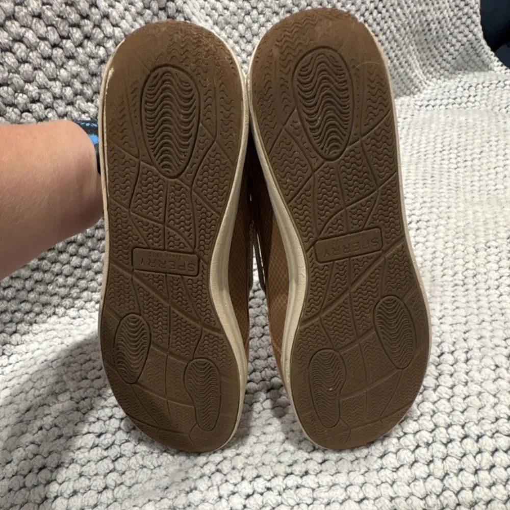 Sperry Gamefish Jr. Boys Boat Shoes Brown Leather Lace-Up US 5.5M YB56564